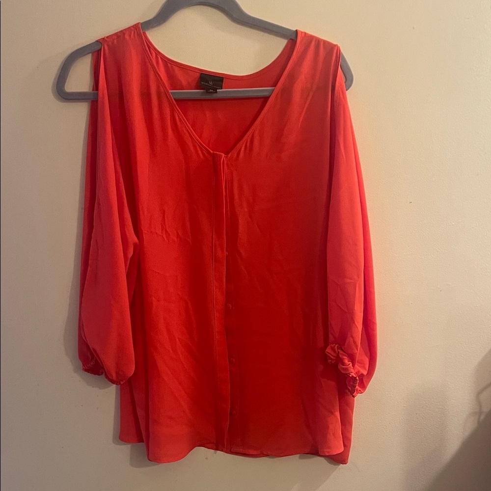 Women's orange Cold Shoulder Top